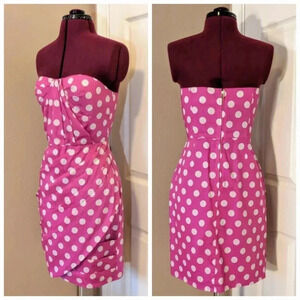 Anthropologie Leifsdottir Pink Polka Dot Dress